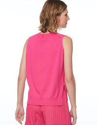 Side Button Vest Flamingo