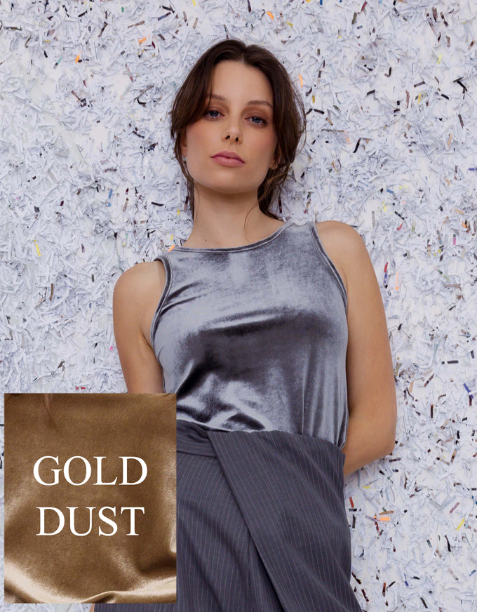 Tina Velvet Tank Top Gold Dust Bombo Clothing Co. Tina Velvet Tank Top Gold Dust Bombo Clothing Co.