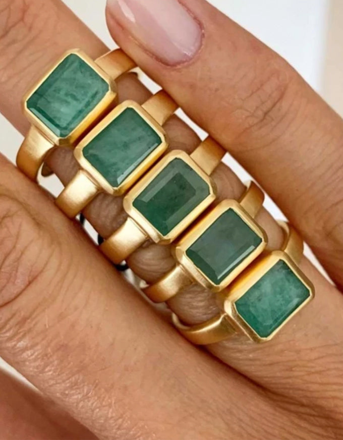 Emerald Deco Ring