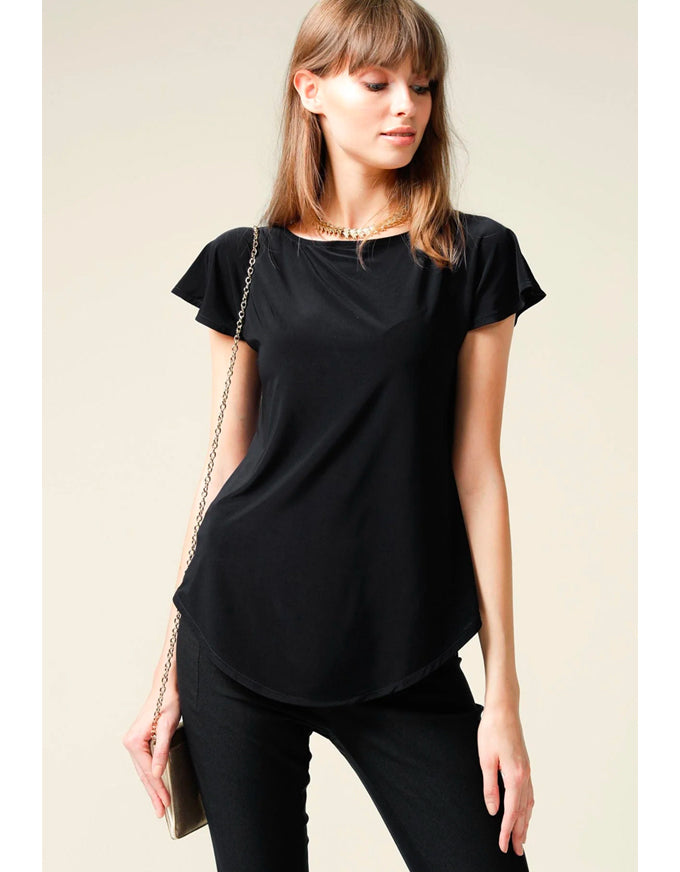 Analia Jersey Top Black