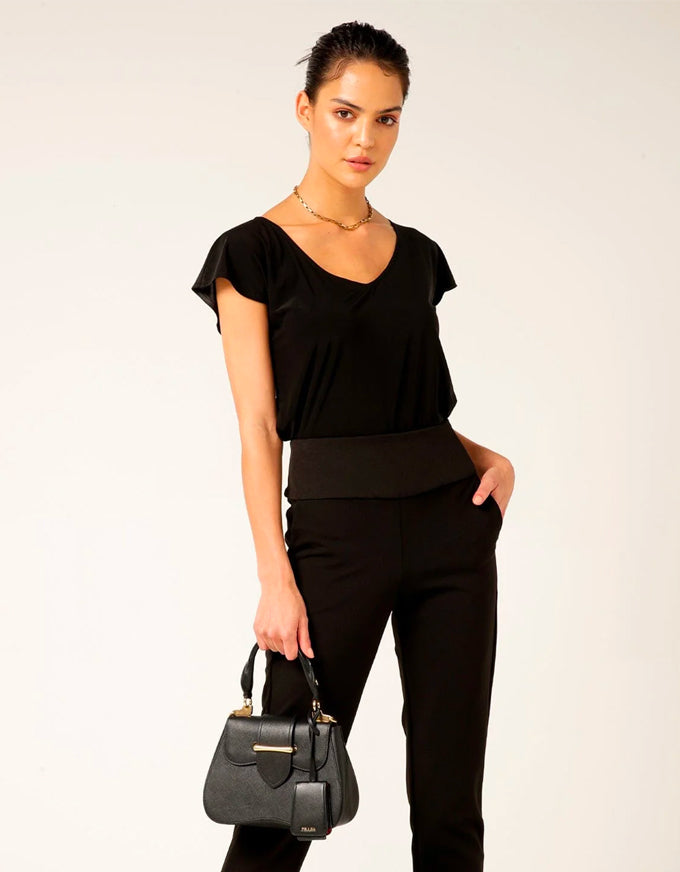 Analia Jersey Top Black