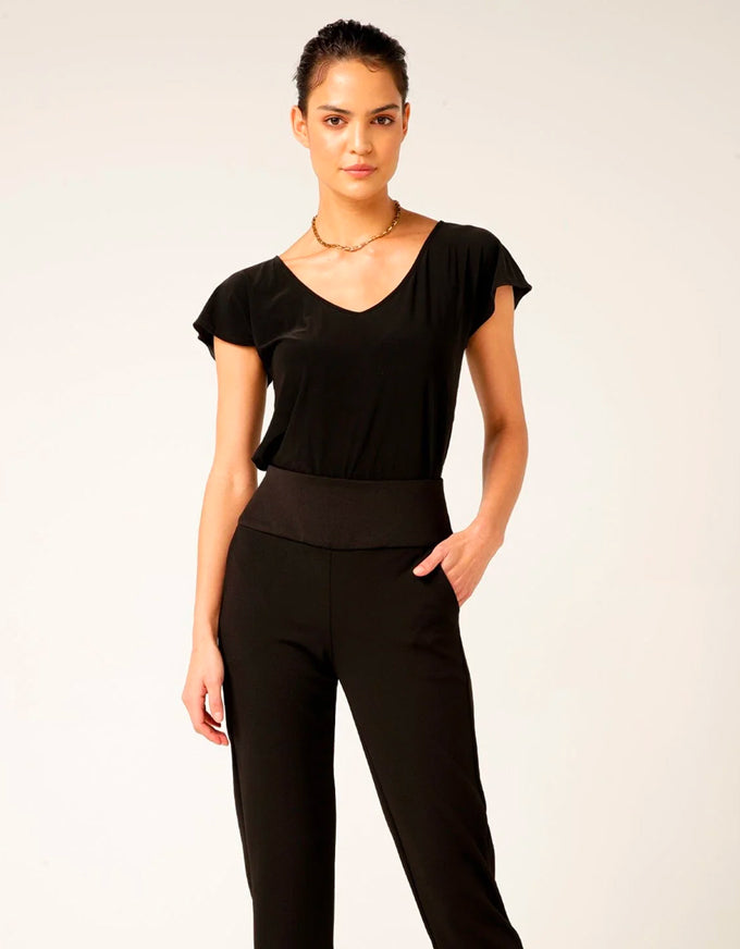 Analia Jersey Top Black