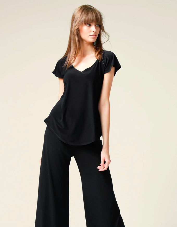 Analia Jersey Top Black