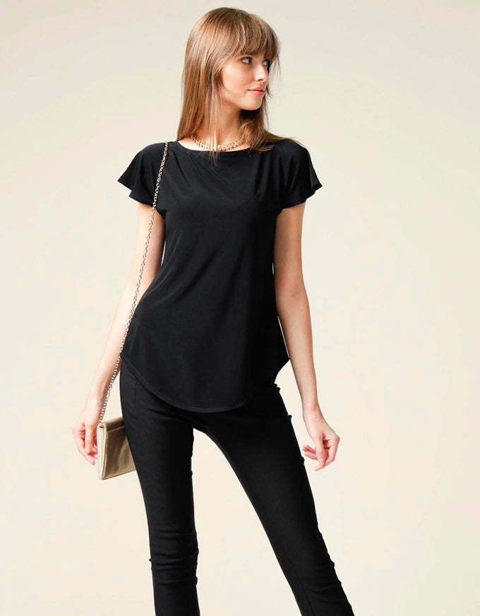 Analia Jersey Top Black