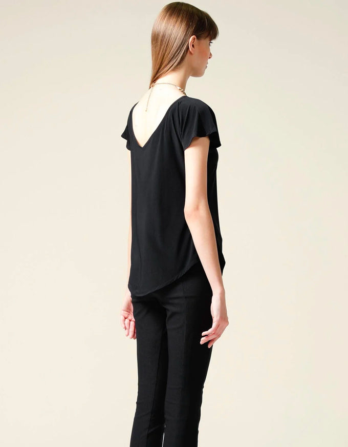 Analia Jersey Top Black