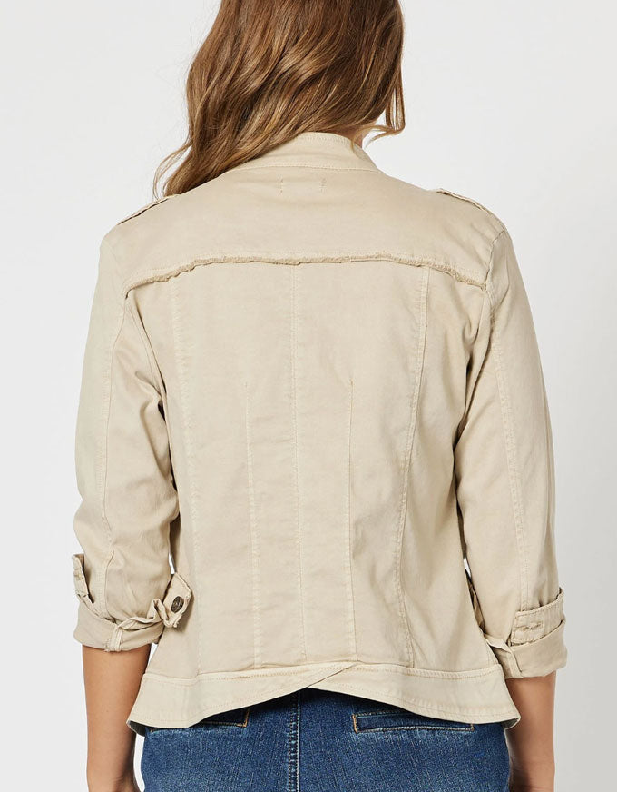 The Military Denim Jacket in Natural, from Threadz.
