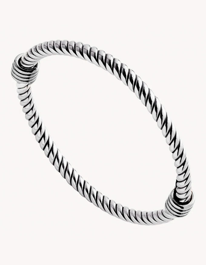 Rope Silver Bangle
