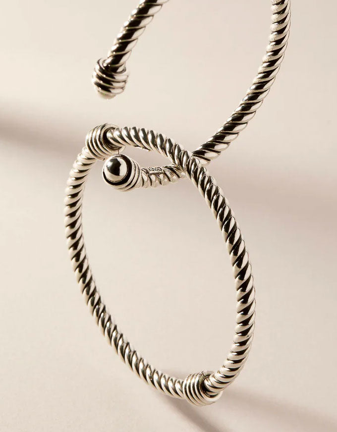 Rope Silver Bangle