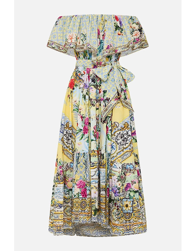 Shoulder Frill Dress Flor Fantastica