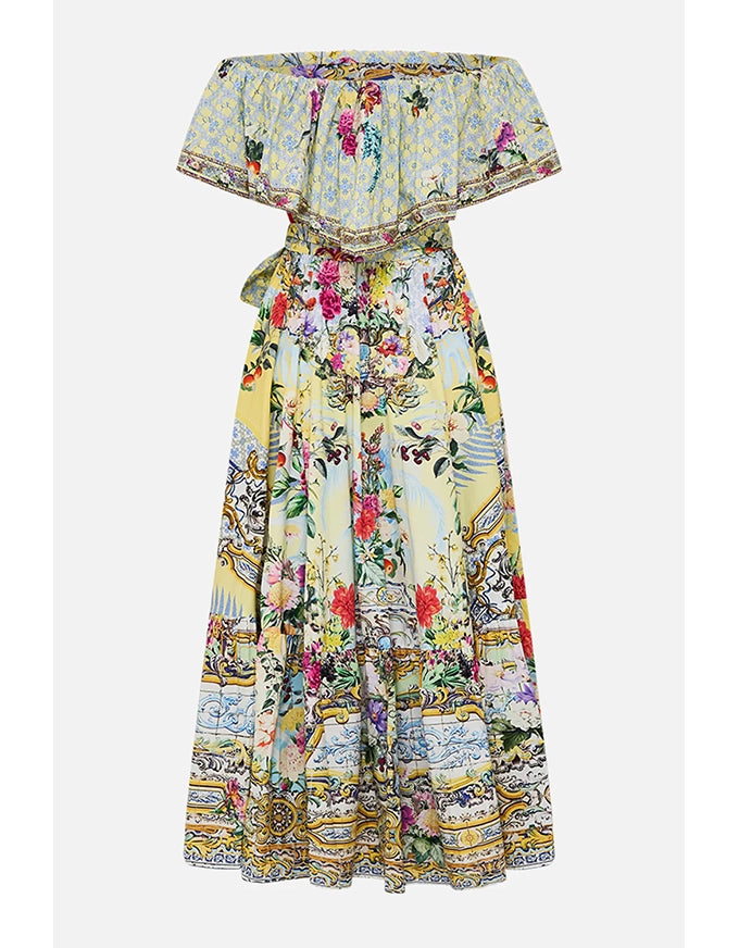 Shoulder Frill Dress Flor Fantastica