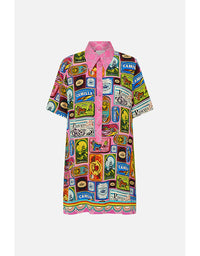 Salty Splendour Short Sleeve Mini Shirt Dress