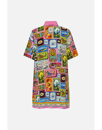 Salty Splendour Short Sleeve Mini Shirt Dress