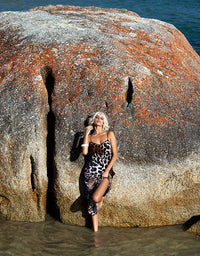 Antoinette Slip Dress Lipari Viscose Leopard