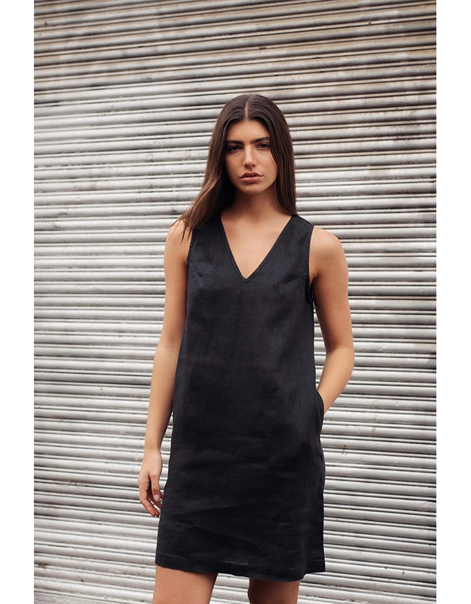 Mini Dress Black - 100% Hemp