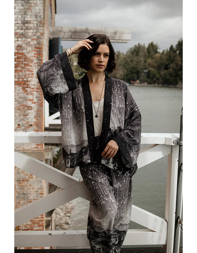 Stargazer Cropped Bamboo Kimono