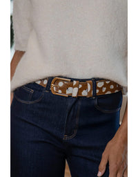 Jeans Belt Brown Spotted Cowhide