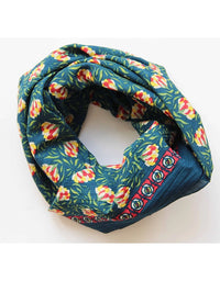 Floral patterned scarf on a white background