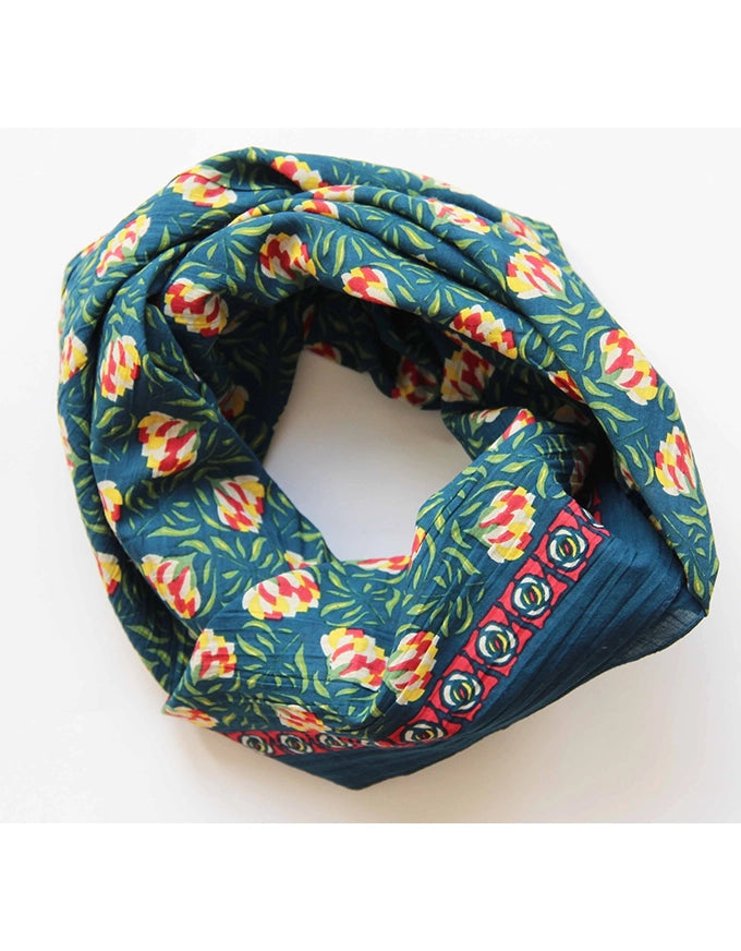 Floral patterned scarf on a white background