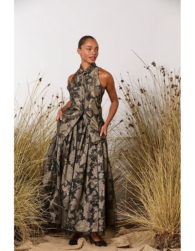 Eternal Love Skirt Black/Bronze Floral