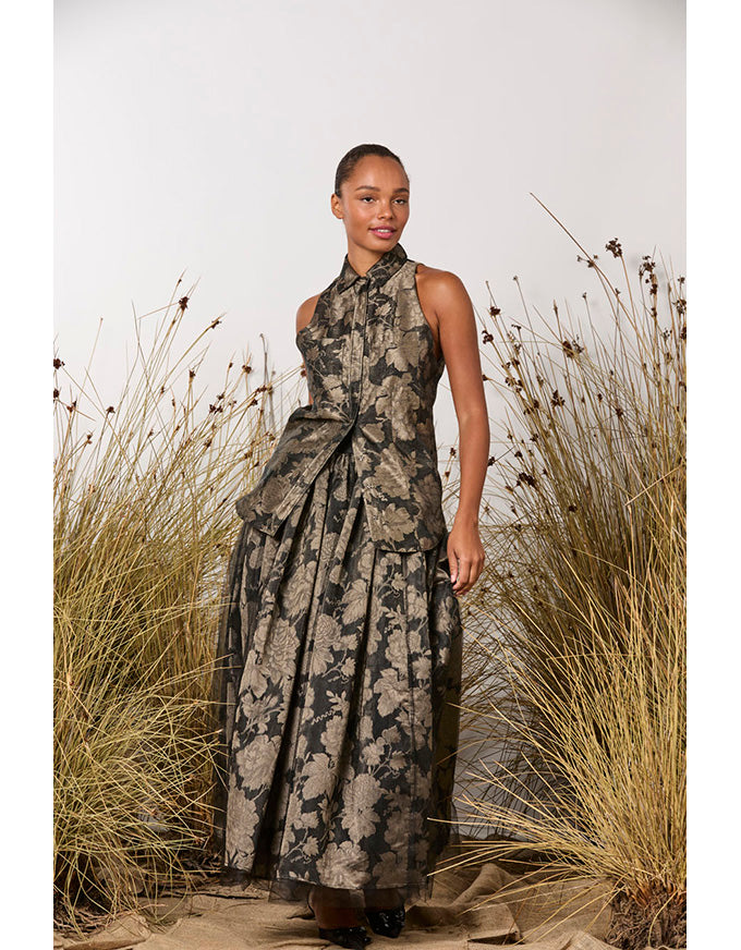 Eternal Love Skirt Black/Bronze Floral