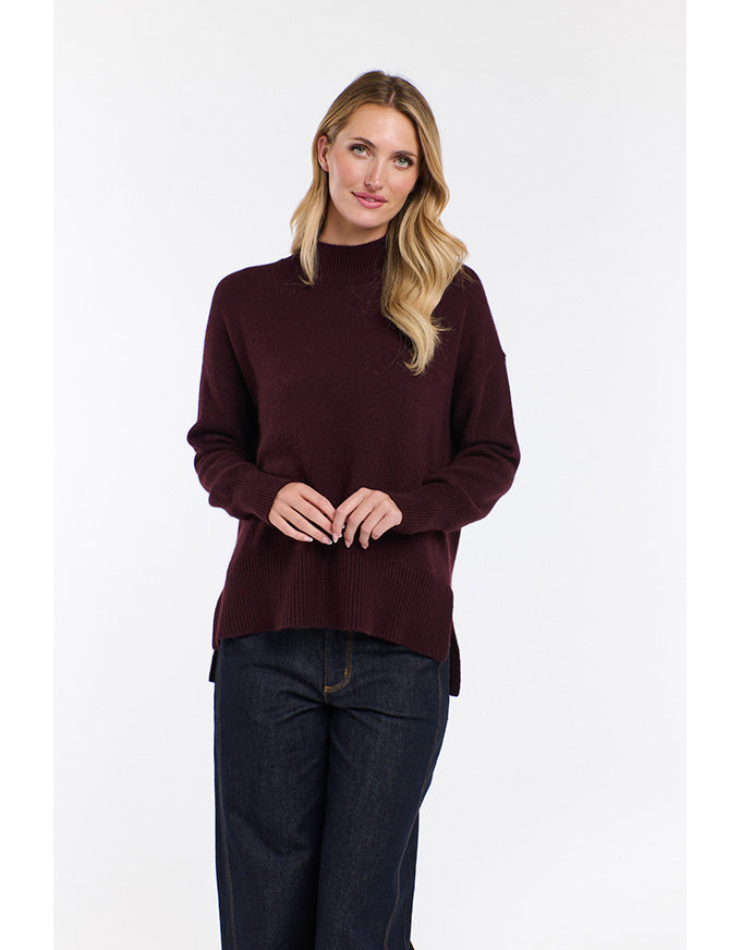 Isla Angora Knit Burgundy