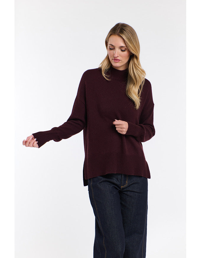 Isla Angora Knit Burgundy