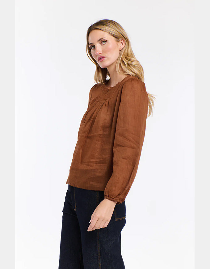 Ariel Long Sleeve Top - Brandy