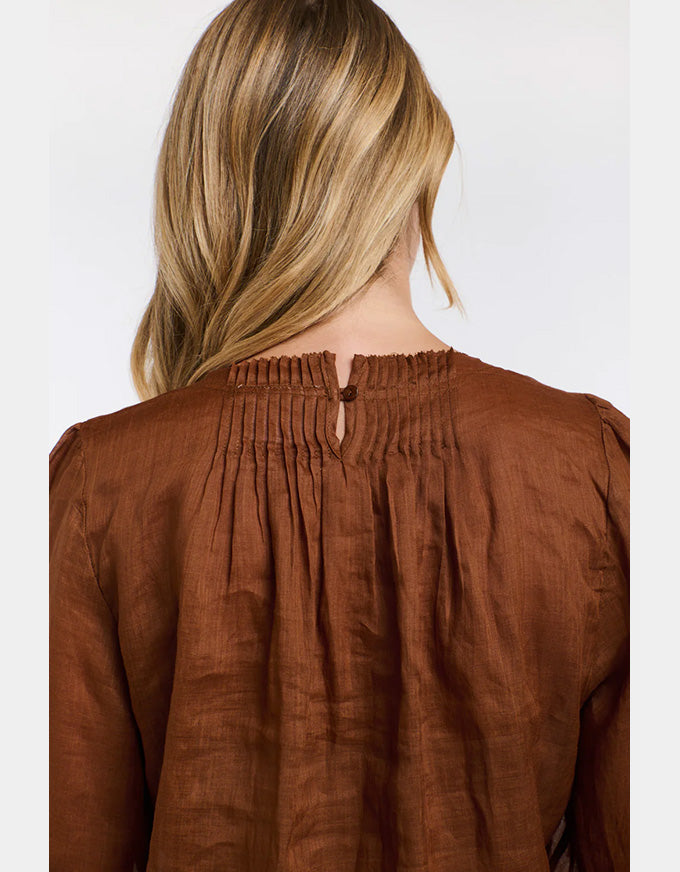 Ariel Long Sleeve Top - Brandy