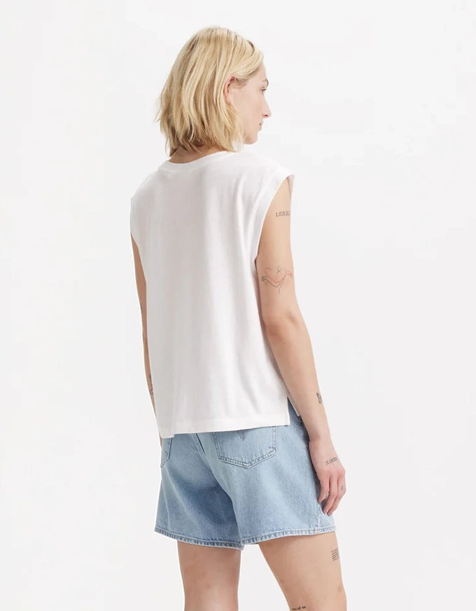 Boxy Tank White Slub