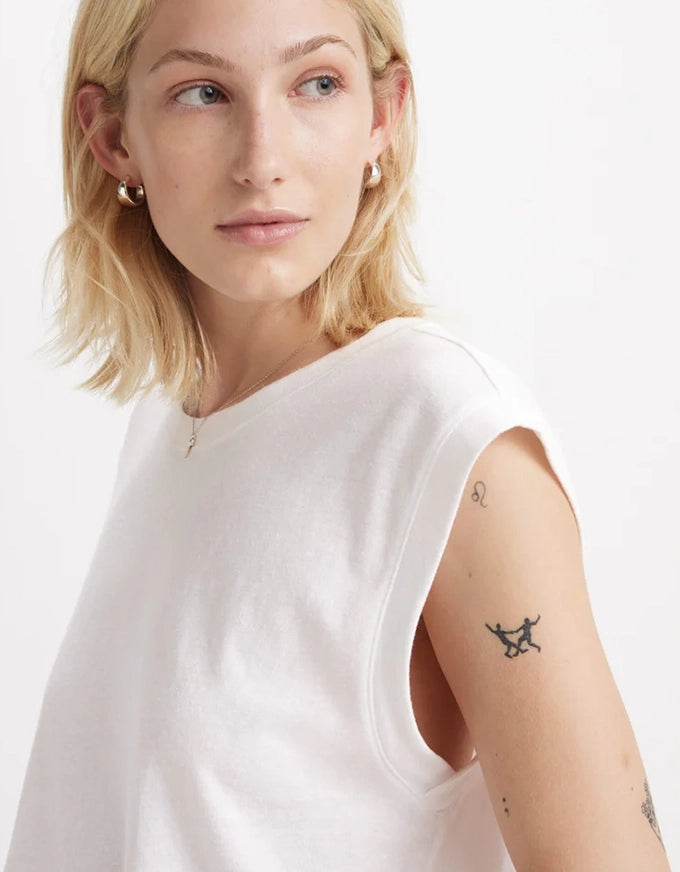 Boxy Tank White Slub