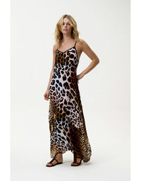 Antoinette Slip Dress Lipari Viscose Leopard