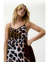 Antoinette Slip Dress Lipari Viscose Leopard