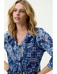 Middy Poppy Dress Mandala Cotton Navy