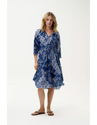 Middy Poppy Dress Mandala Cotton Navy