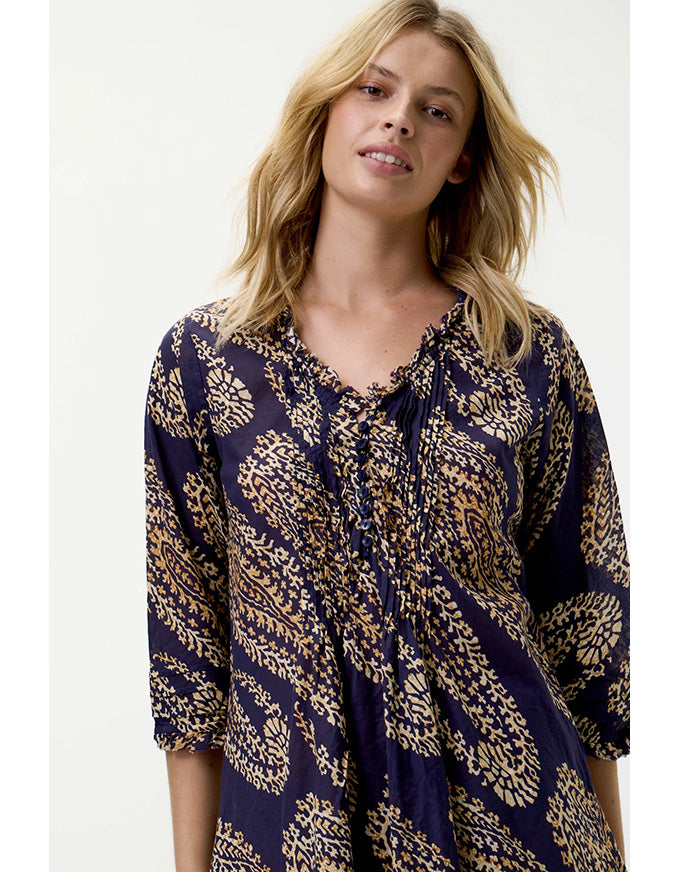 Middy Poppy Provence Cotton Navy Paisley