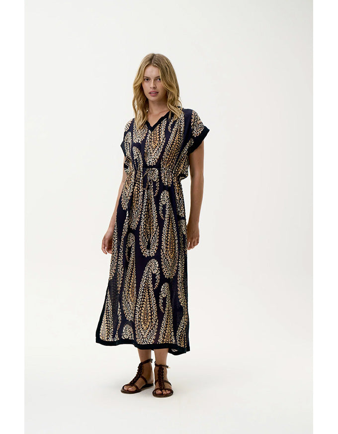 Sammi Provence Viscose Navy Paisley