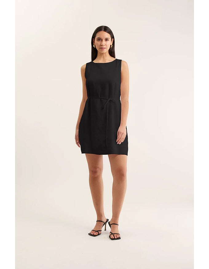 Rommy Linen Dress Black
