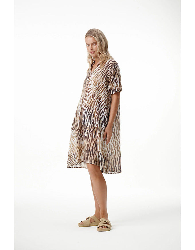 Middy Grace Dress Savanna Cotton Brown