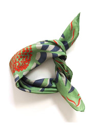 Colorful patterned headscarf on a white background
