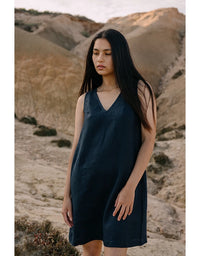 Mini Dress Navy - 100% Hemp