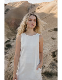 Mini Dress Natural White - 100% Hemp