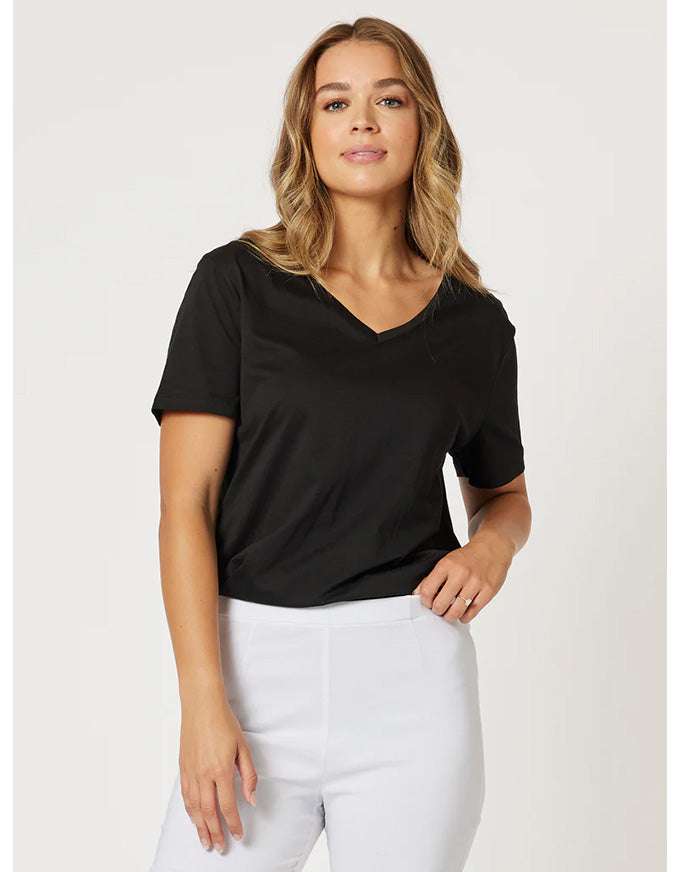 V Neck Tee - Black
