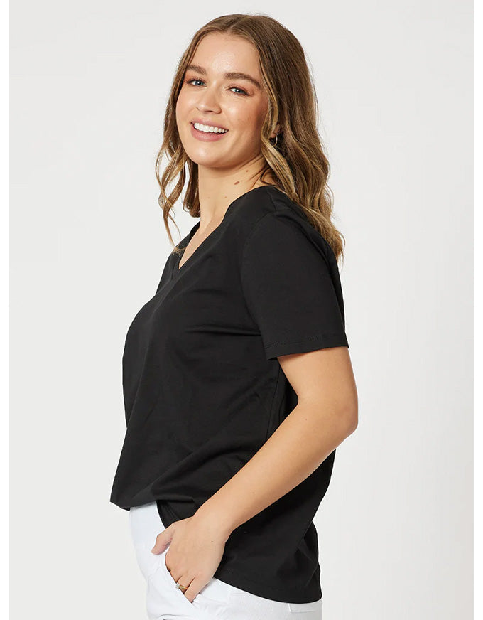 V Neck Tee - Black