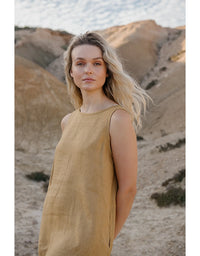 Mini Dress Ochre - 100% Hemp