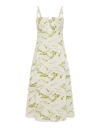 Palm Midi Dress White-Citrus