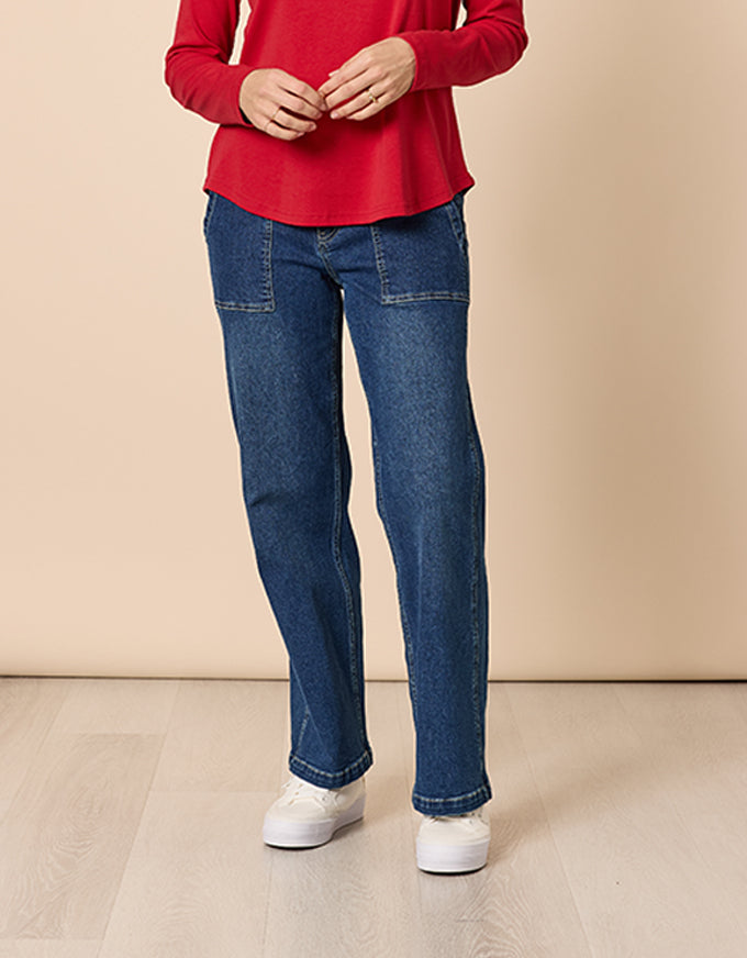 Hudson High Rise Wide Jean Blue Wash