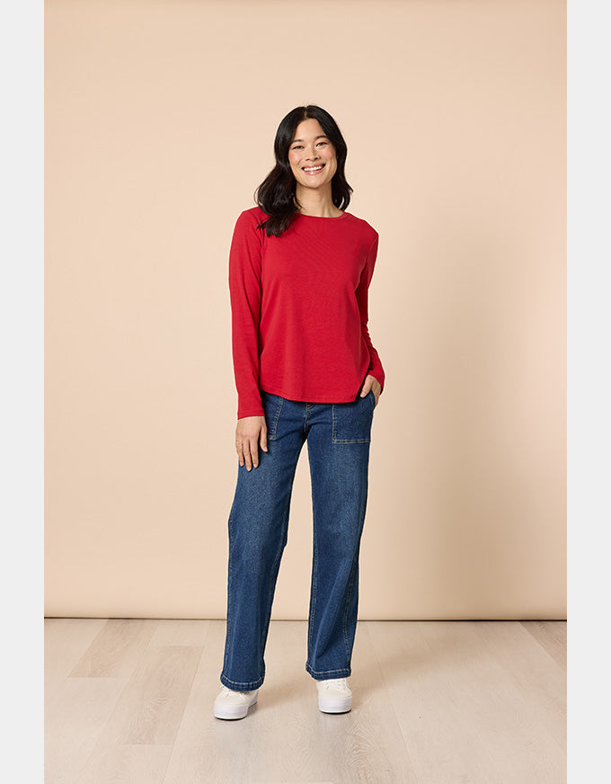Hudson High Rise Wide Jean Blue Wash