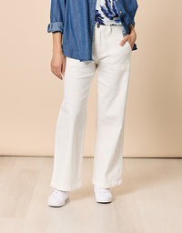 Hudson High Rise Wide Jean Ivory