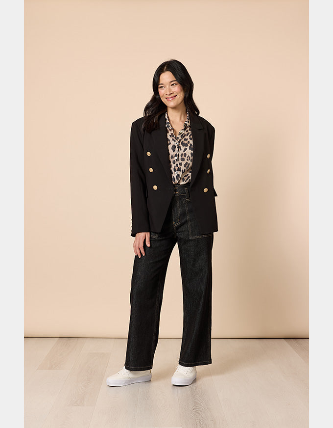 Hudson High Rise Wide Jean Black