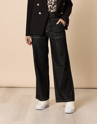 Hudson High Rise Wide Jean Black